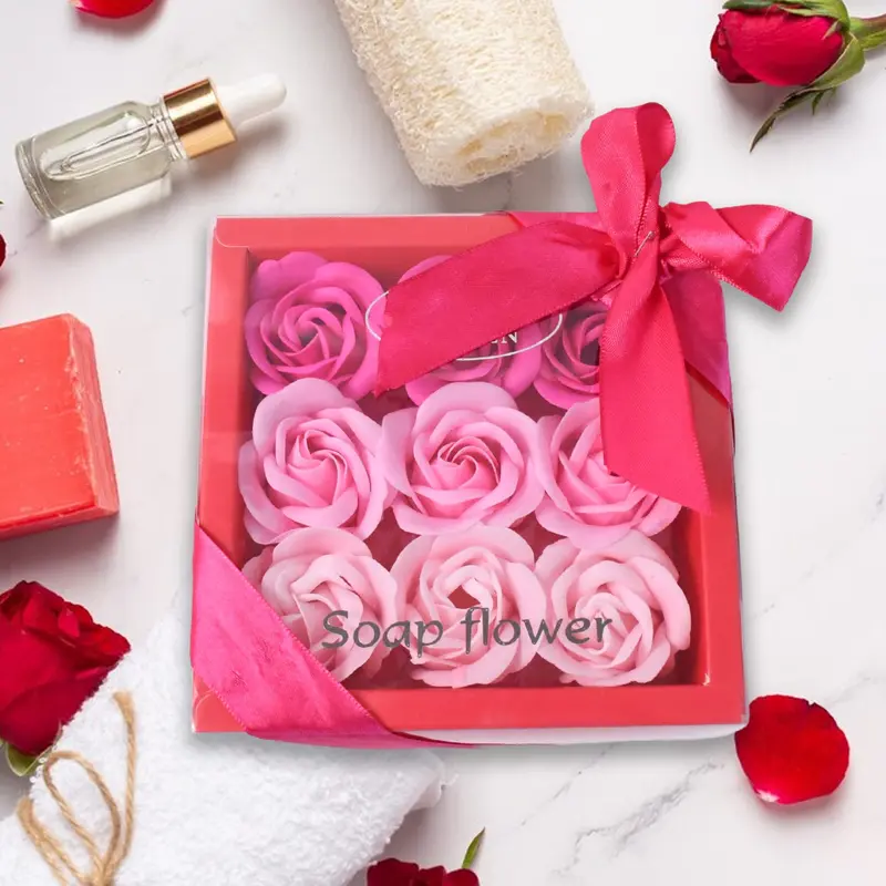 9-Bar Rose-Scented Bath Soap Collection – Floral Skincare Set 1