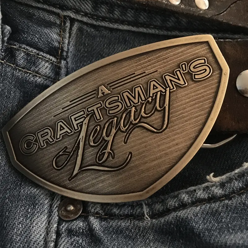 'A Craftsman’S Legacy' Belt Buckle – Engraved Metal Accessory 1