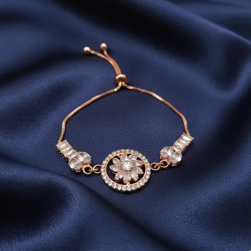 Ad Floral Design Bracelet – Sparkling Party-Wear Jewelry For Special Occasions 1
