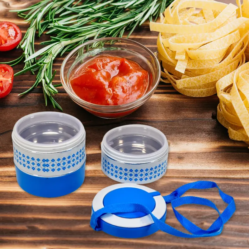 Adjustable 3-Tier Insulated Tiffin Lunch Box – Blue Stackable Food Container Set 1