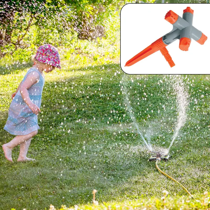 Adjustable 4-Arm Rotating Garden Sprinkler With 360° Coverage 1