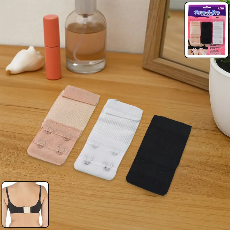 Adjustable Bra Extender Kit (3-Piece) – Dual-Hook Elastic Bands For Comfortable Fit Expansion 1