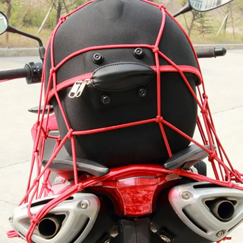Adjustable Elastic Bungee Cargo Net With 4 Hooks For Motorcycles & Gear 1