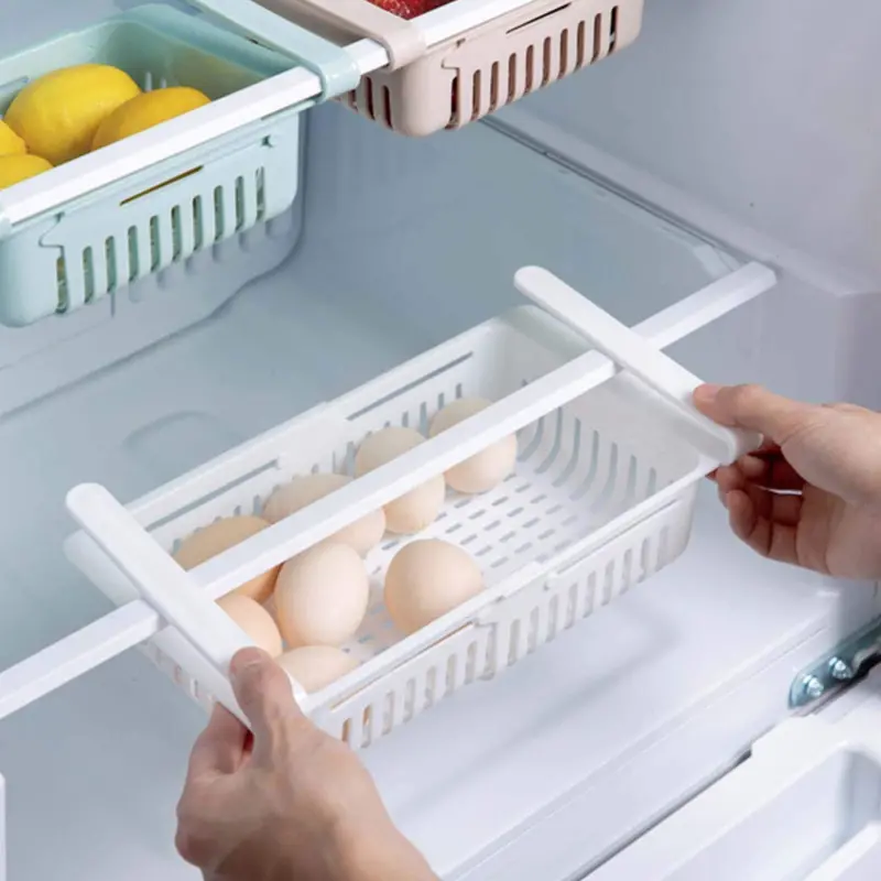 Adjustable Expandable Fridge Organizer – Multi-Tier Storage Basket (1 Pc) 1