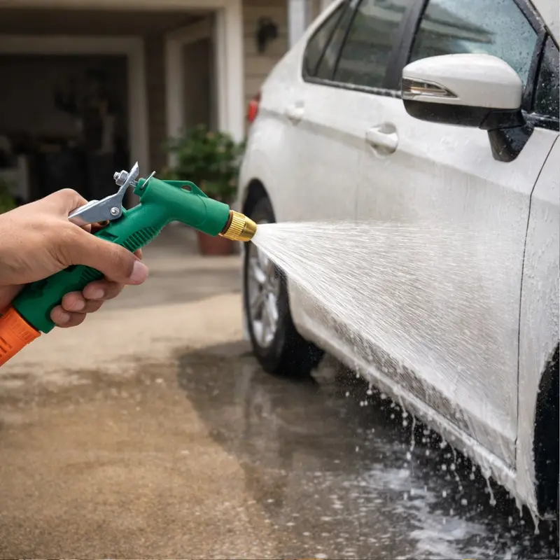 Adjustable Heavy-Duty Hose Nozzle Spray Gun With Ergonomic Lever 1