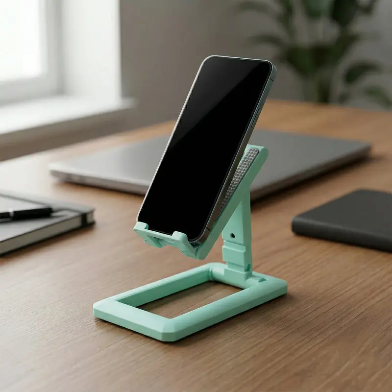 Adjustable Plastic Phone Stand – Foldable Desktop Mobile Holder 1