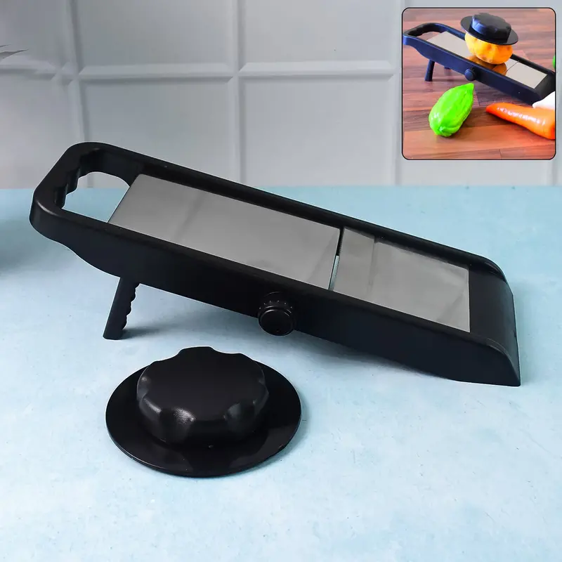 Adjustable Plastic Vegetable Slicer – Supermom Kitchen Tool, Black & Silver 1