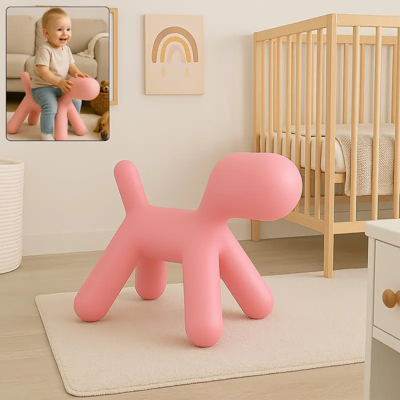 Adorable Puppy-Themed Low-Profile Footstool For Kids' Rooms And Living Spaces 1