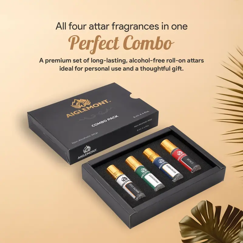 Aiglemont Alcohol-Free Roll-On Attar Perfume Collection (4 × 6 Ml) 1