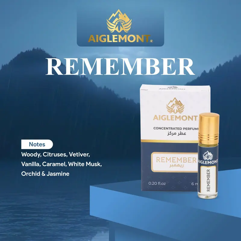 Aiglemont Remember Attar – Nostalgic 6Ml Alcohol-Free Roll-On With Soft, Lingering Floral-Woody Nuance 1