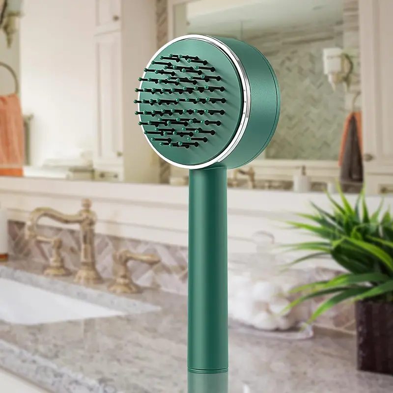 Air Cushion Massage Brush With Ergonomic Handle – Detangling Hair Brush With Self-Cleaning Bristles 1