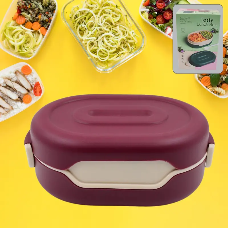 Airtight 2-Compartment Tiffin Box – Food-Grade Meal Container With Integrated Spoon 1