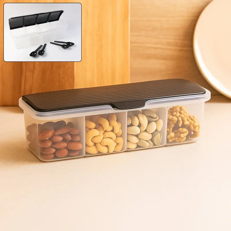 Airtight 4-Compartment Kitchen Storage Set – Masala & Spice Organizer 1