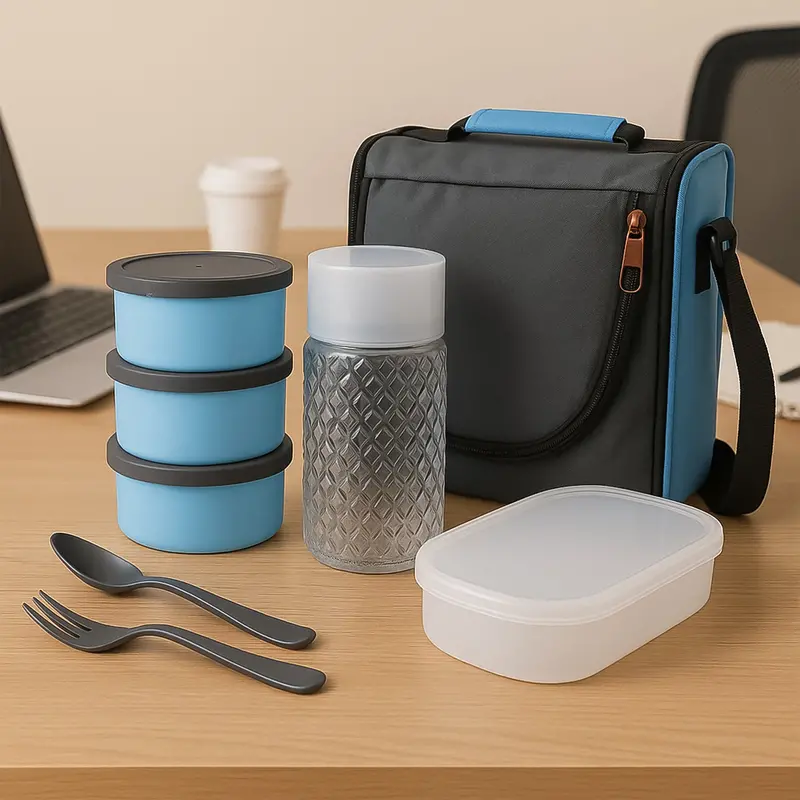 All-In-One Insulated Lunch Kit – Includes Fabric Carry Bag For Work Or School 1