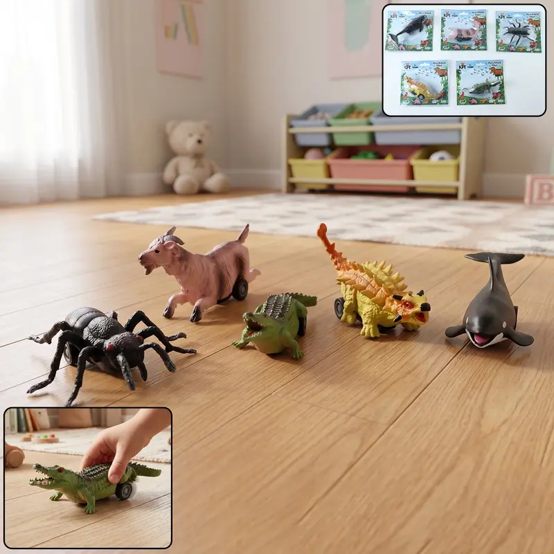 Animated Animal Pull-Back Toy – Playful Pre-School Learning Toy 1