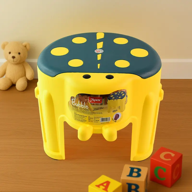 Apex Bubble Kids Step Stool – Lightweight, Non-Slip Plastic Footstool For Toddlers 1