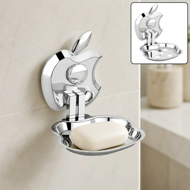 Apple-Style Stainless Steel Wall-Mounted Soap Dish – Minimalist Bathroom Fixture 1