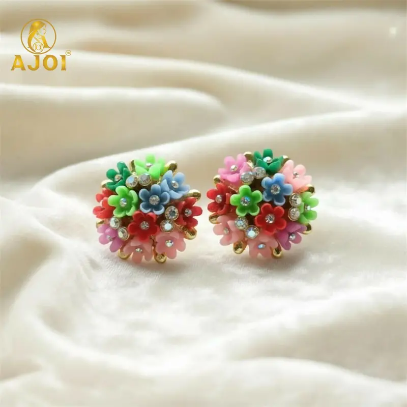 Artisan-Crafted Floral Cluster Earrings For Women And Teens 1