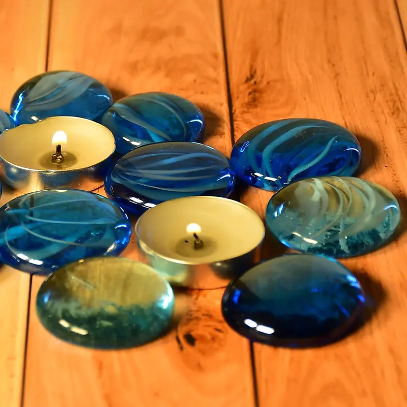 Artisan Glass Marbles – Flat, Polished Stones For Diy Crafts, Centerpieces & Aquascaping 1