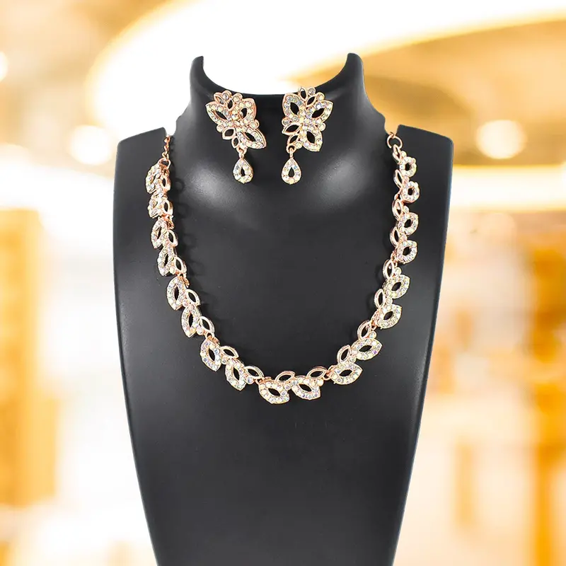 Artisanal Floral American Diamond Necklace And Earring Collection 1