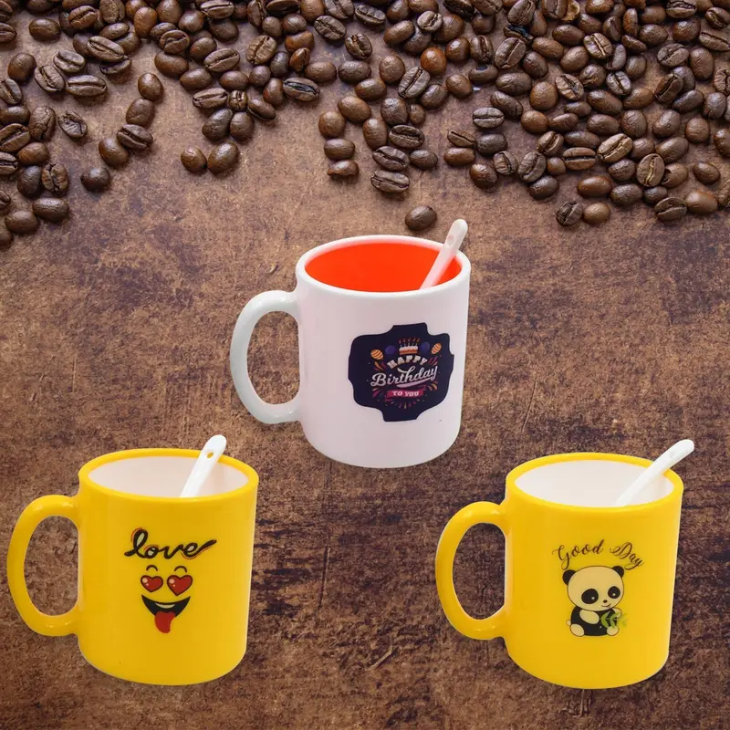 Artistic Multi-Color Designer Coffee Mug With Matching Spoon And Retail Box 1