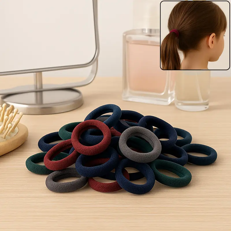 Assorted Mini Hair Ties – Pack Of 100 Stretchy Elastic Bands (Multicolor) 1
