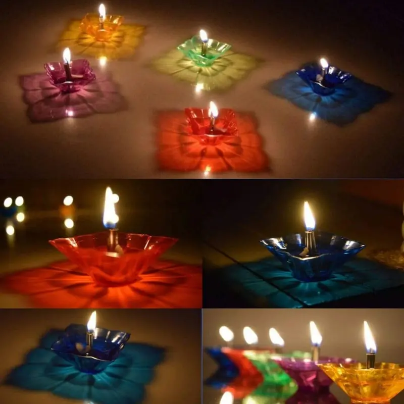 Assorted Shape Diwali Candle Cups – Colorful Festive Candle Holders (12-Piece Set) 1