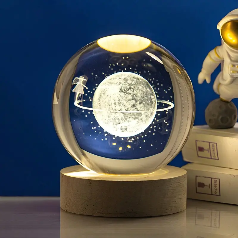 Astronaut-Themed 3D Led Night Lamp On Resin Stand – Living Room Decor 1