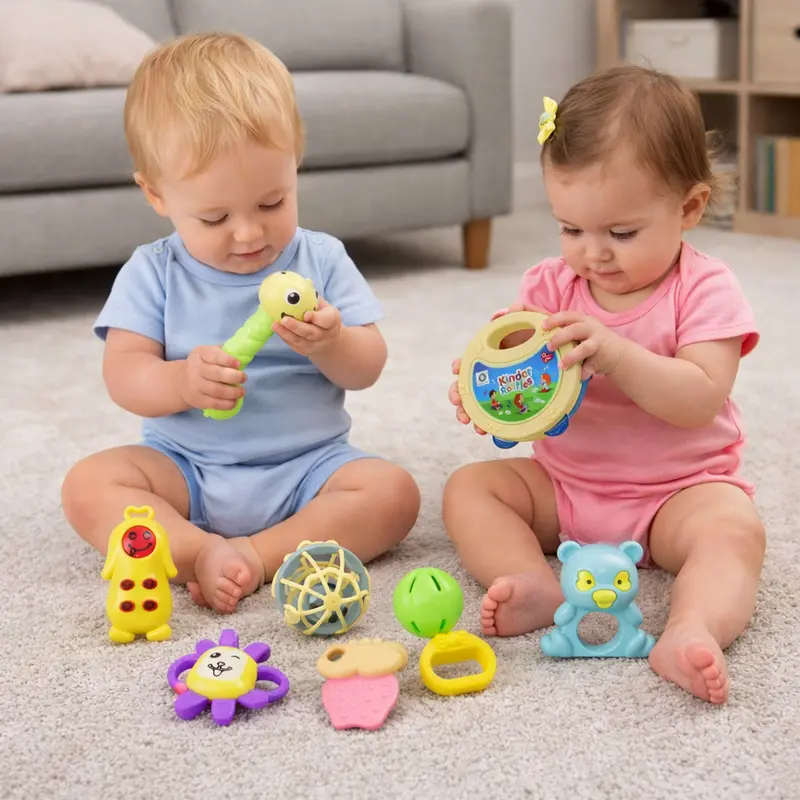 At37 Single-Piece Baby Rattle For Gentle Play & Grip Practice 1
