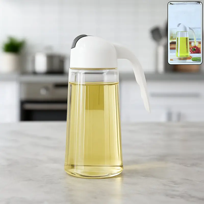 Automatic Glass Oil Dispenser Bottle – Touch-Free Kitchen Condiment Container (630Ml) 1