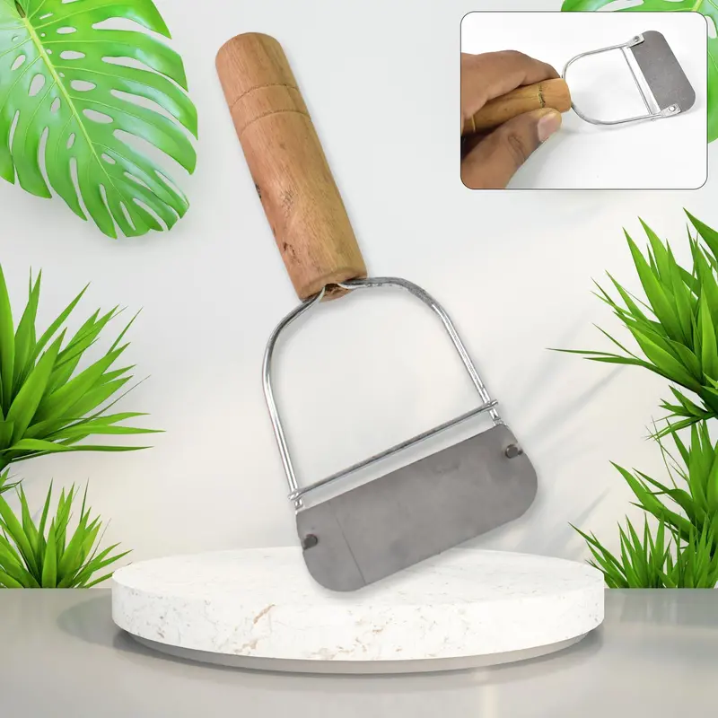 B-Grade Wooden-Handle Metal Vegetable Peeler & Slicer 1