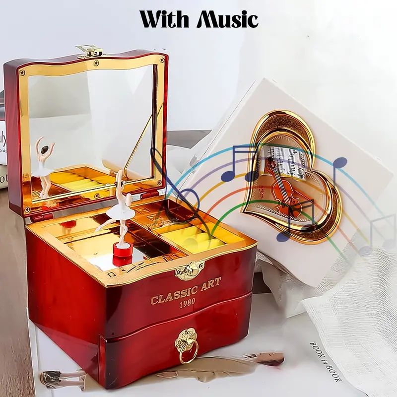 Ballerina Piano Music Box With Hand-Crank Mechanism 1