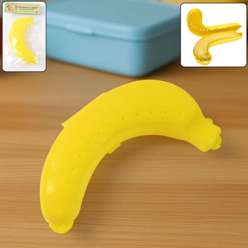 Banana-Shaped Lunch Container – Yellow Portable Food Carrier With Snap Lid 1