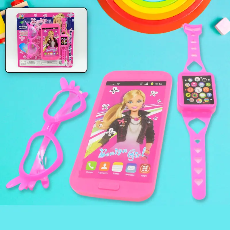 Barbie Playset: Musical Phone, Watch & Glasses – Battery-Free Toy Trio For Girls 1