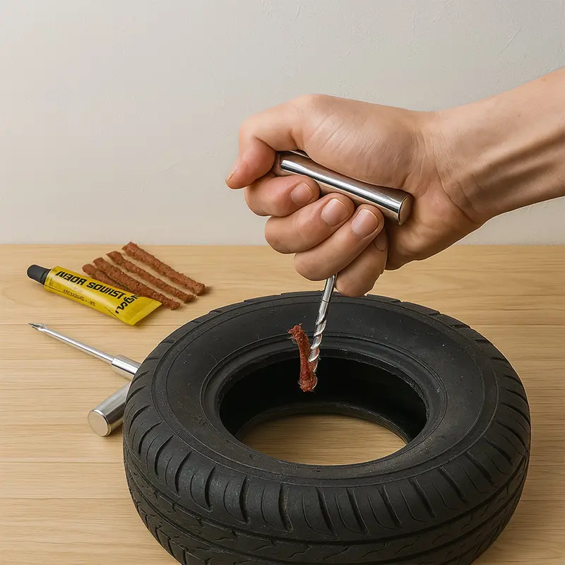 Basic Tire Puncture Repair Kit – 8-Piece With Rubber Plugs 1