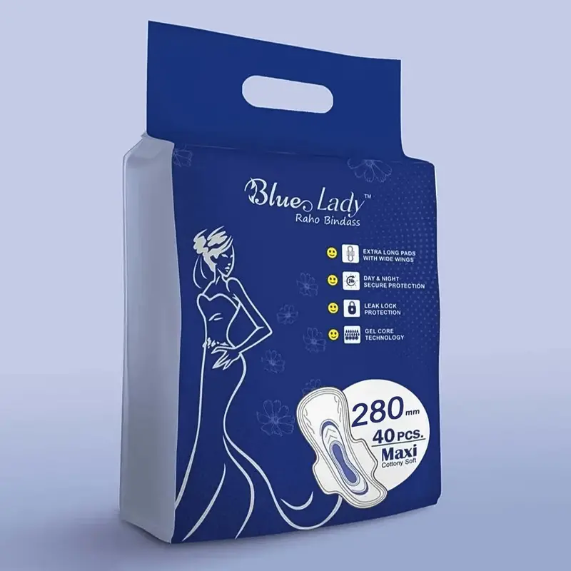 Beautiful Basics Long Sanitary Pads – 280Mm With Wide Wings, 40-Count Pack 1