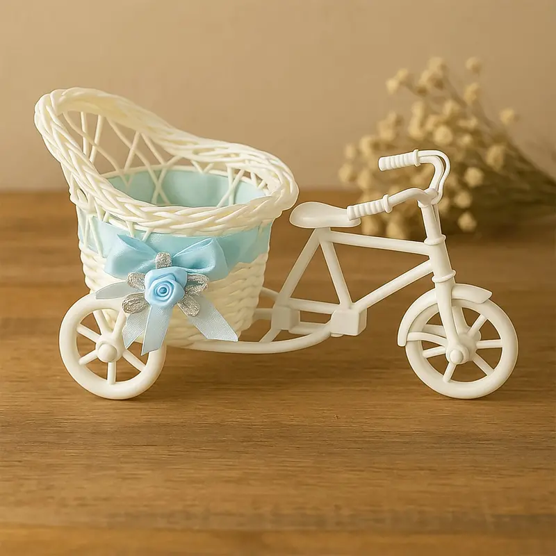 Bike-Shaped Plastic Flower Vase Stand – Indoor And Outdoor Decor Accent 1