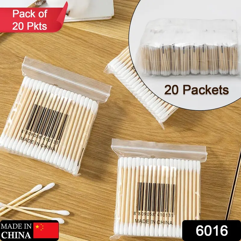 Biodegradable Bamboo Cotton Swabs – Eco-Friendly Pack (20 Per Box, 70 Per Carton) 1