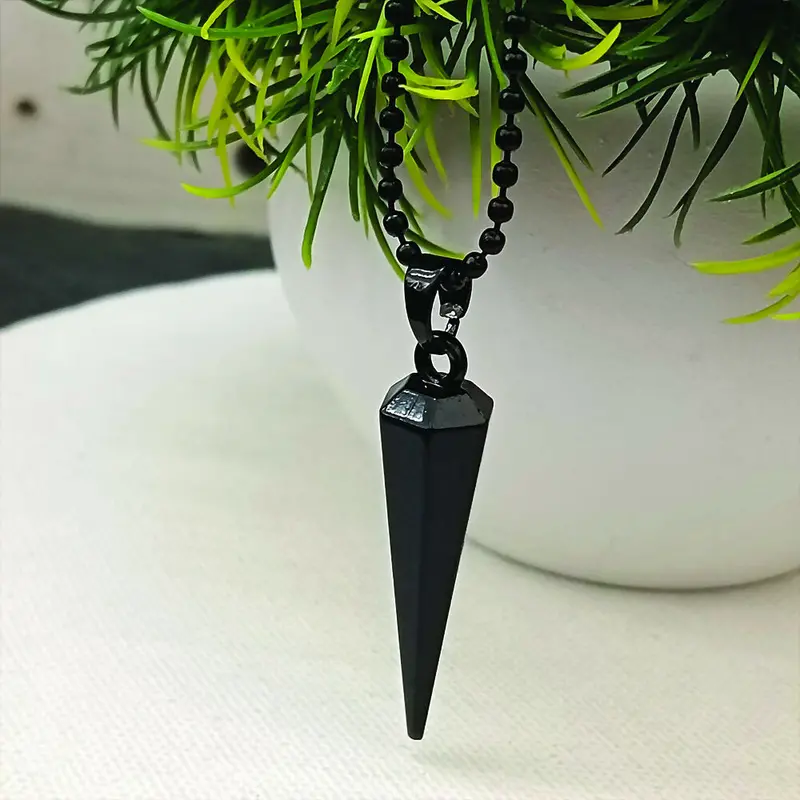Black Bar Pendant Necklace Set – Men’S Minimalist Collection 1