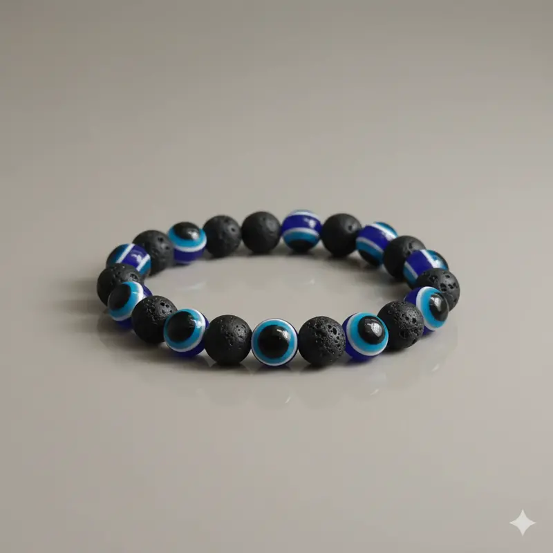 Black Evil Eye Glass Bead Bracelet – Stylish & Spiritual 1