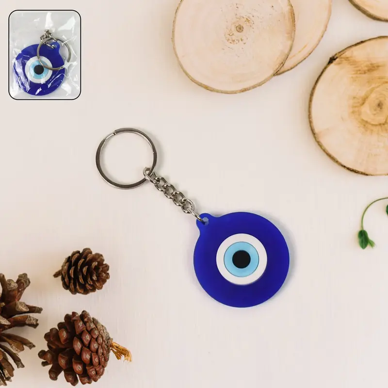 Blue Evil Eye Silicone Keychain – Single-Piece Talisman Pendant 1