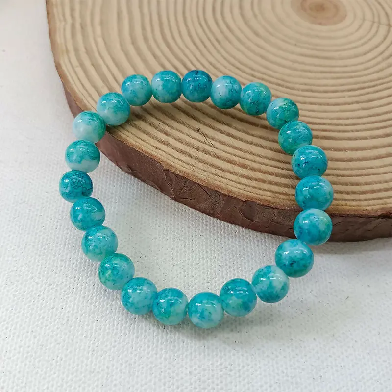 Blue Glass Bead Bracelet – Calming Tone Single-Strand Wrist Accessory 1