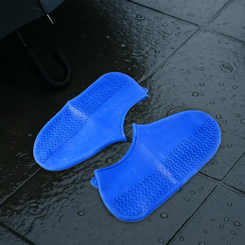 Blue Silicone Rain Shoe Covers – Lightweight, Non-Slip & Waterproof (Pair) 1