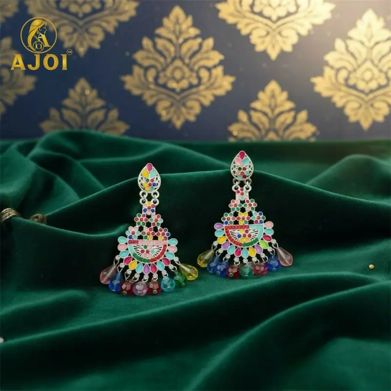 Bold Colorful Drop Earrings For Girls And Adult Women 1