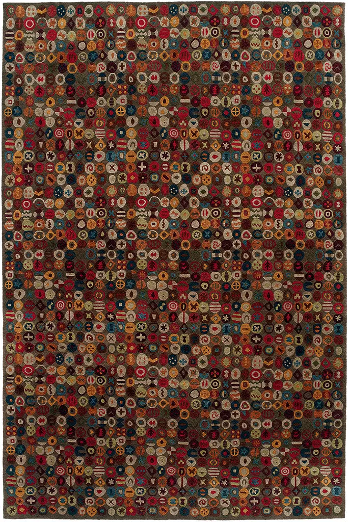 Bottlecaps Style Rug In Putty 1