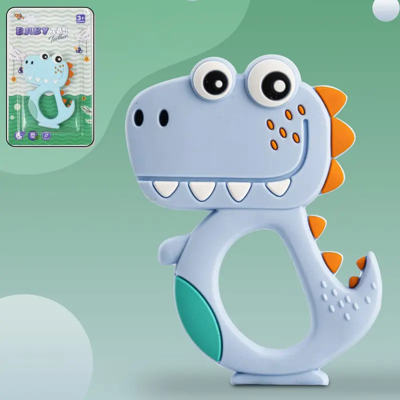 Bpa-Free Silicone Dinosaur Baby Teether – Ergonomic, Soft-Grip Design 1