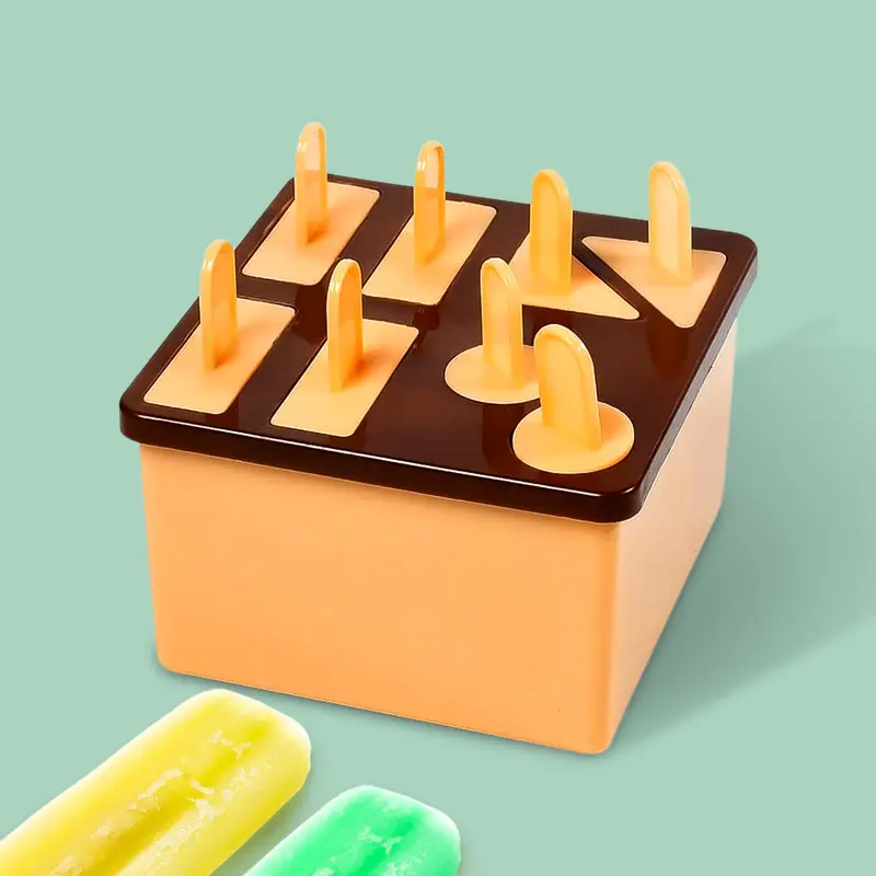 Brown-Boxed Kulfi Mold Kit – 8-Cavity Reusable Ice Cream Tray 1