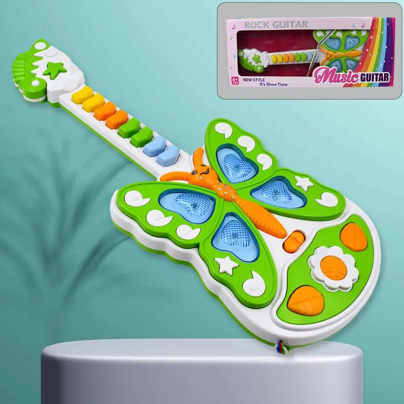 Butterfly-Shaped Musical Light-Up Guitar Toy For Kids 1