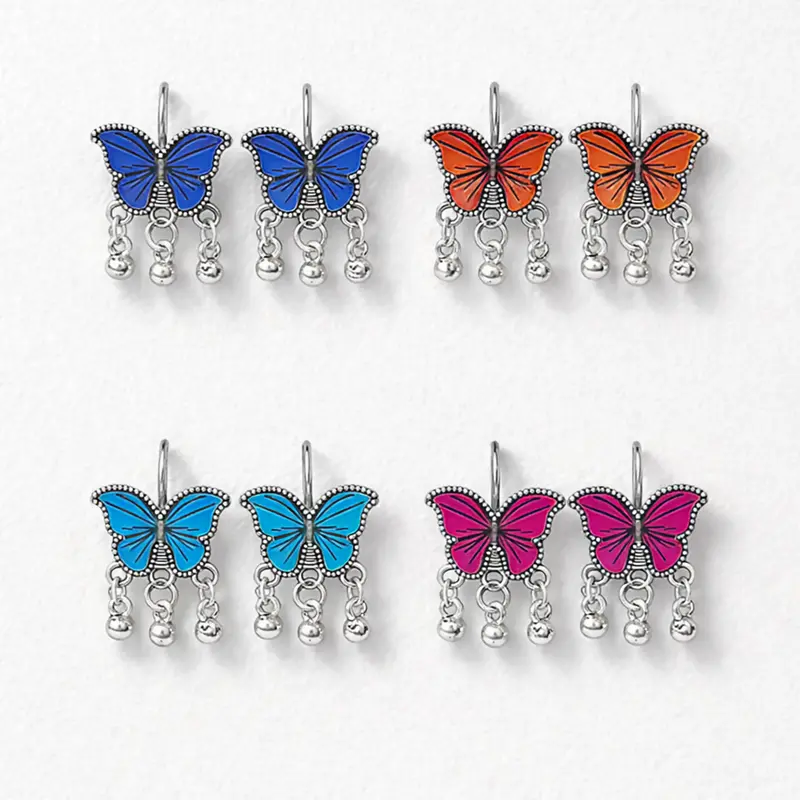 Butterfly-Themed Earrings In Four Vibrant Colors 1
