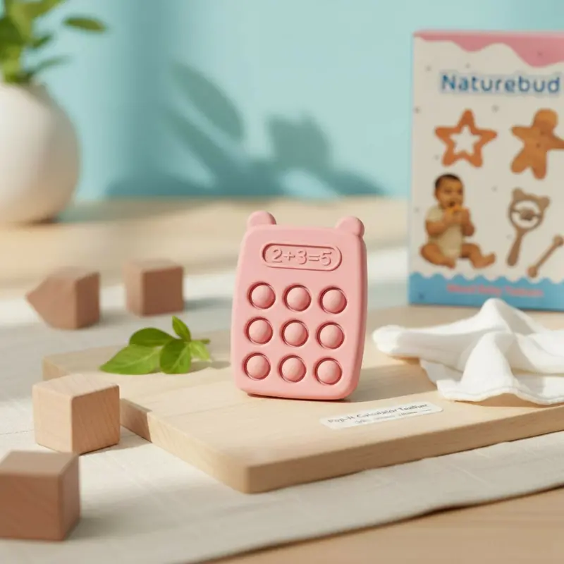 Calculator-Shaped Silicone Teether For Babies – Pop It Design 1